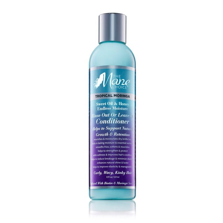 THE MANE CHOICE Tropical Moringa Sweet Oil & Honey Après-shampoing hydratation intense avec ou sans rinçage 236ml